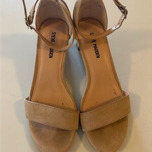 Steve Madden Beige Ankle Strap Sandals